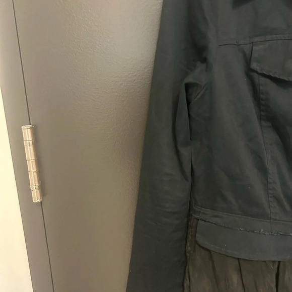 Diesel woman’s long vintage crepe bottom navy and black coat  mint condition M - Picture 2 of 9